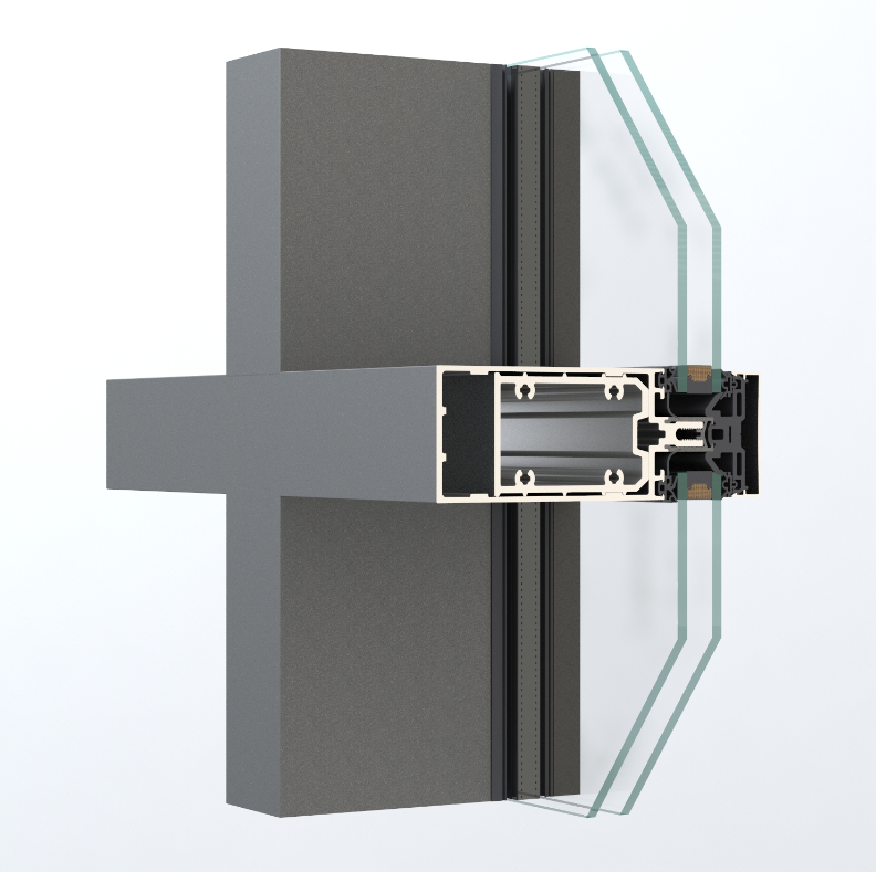 Stick Built Curtain Wall detail 1